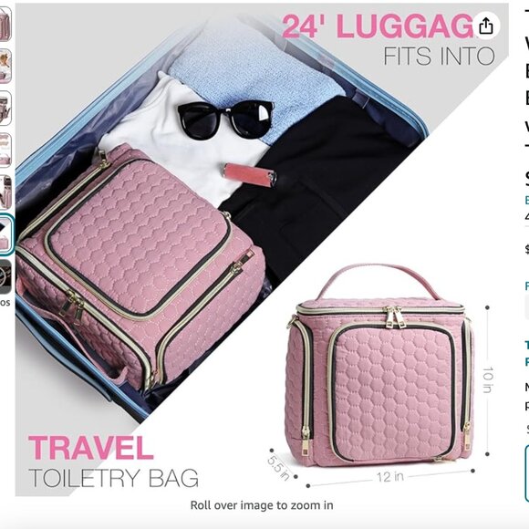 Toiletry Bag For Traveling Women NEW IN PACKAGE BLACK - Picture 2 of 7